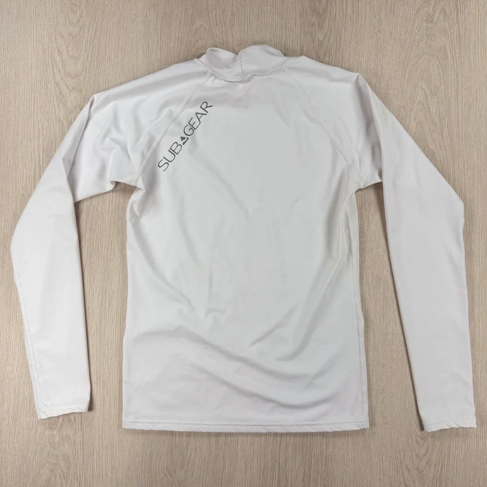 Rash Guard Subgear Mens S White Long Sleeve Mock Neck Surf Swim Shirt